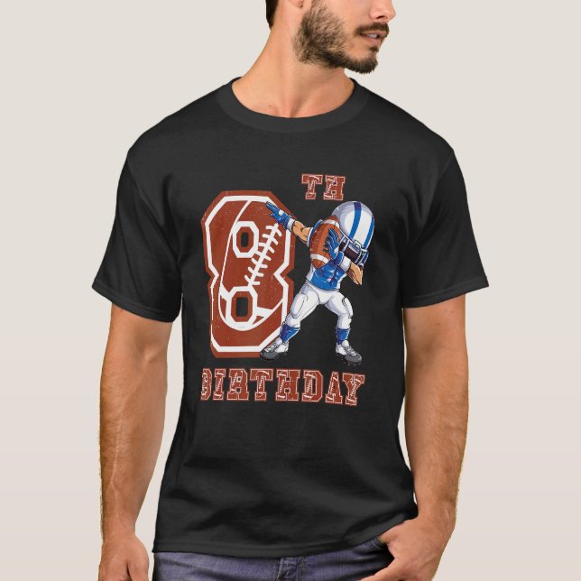T-shirt Dabbing Football Boy 8e anniversaire 8 huit ans (Devant)
