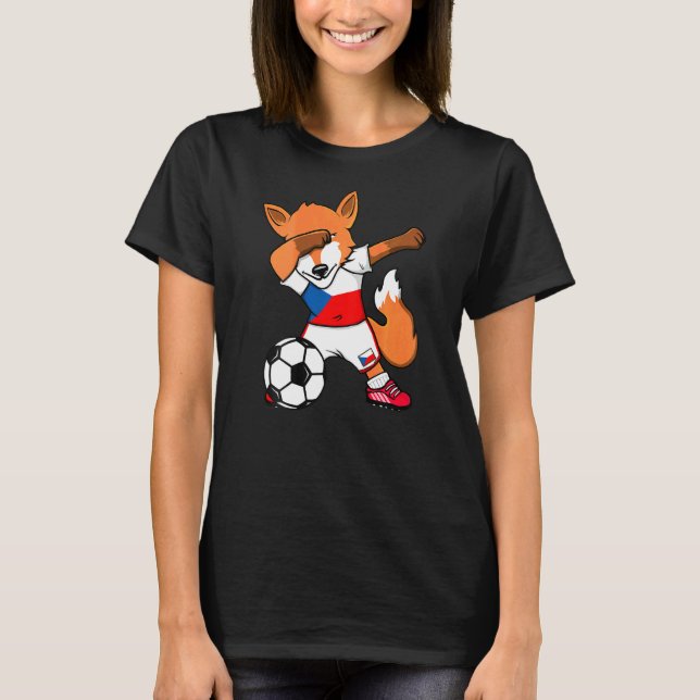 T-shirt Dabbing Fox République tchèque Fans de football Je (Devant)