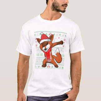 T-shirt Dabbing Fox Ugly Christmas