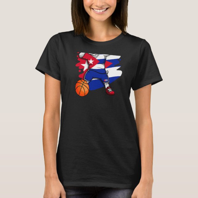 T-shirt Dabbing French Buldog Cuba Basketball Fan Jersey (Devant)