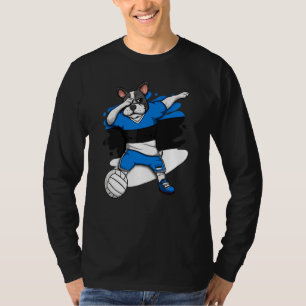 T-shirt Dabbing French Bulldog Estonie Volleyball Fan Jers