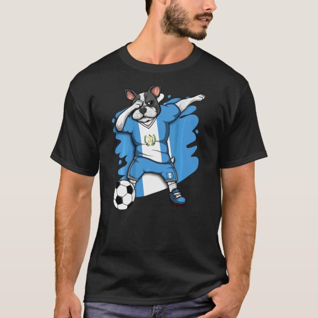 T-shirt Dabbing French Bulldog Guatemala Fan Jersey (Devant)