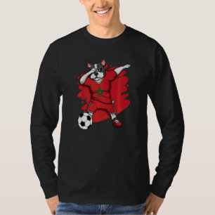 T-shirt Dabbing French Bulldog Maroc Fans de football Jers