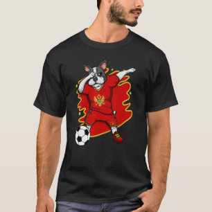 T-shirt Dabbing French Bulldog Monténégro Fan de football