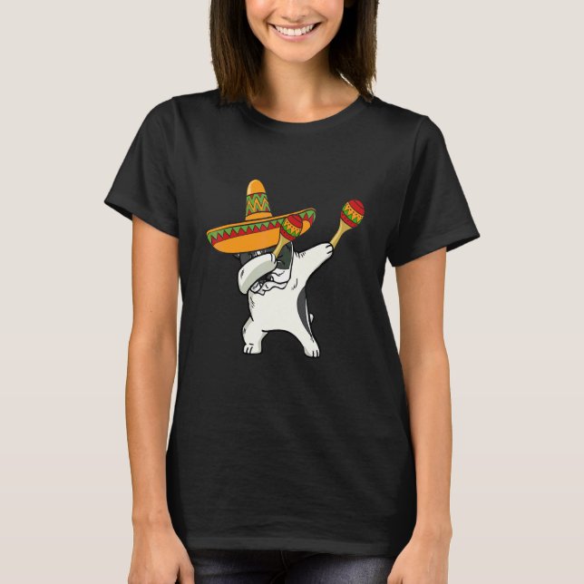 T-shirt Dabbing French Bulldog Sombrero Mexican Cinco De M (Devant)