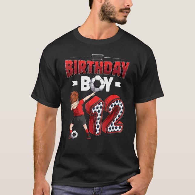 T-shirt Dabbing garçon 12 ans joueur de football 12e anniv (Devant)