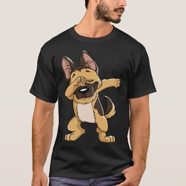 T-shirt Dabbing German Shepherd Dog   Boys Kids Dab Dance (Devant)