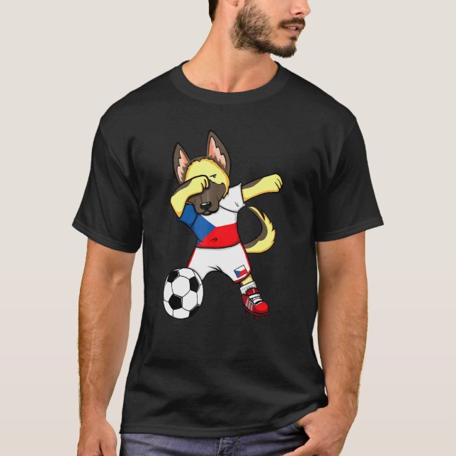 T-shirt Dabbing German Shepherd République tchèque Fans de (Devant)