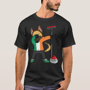 T-shirt Dabbing German Shepherd'Irlande Curling Fans Jerse
