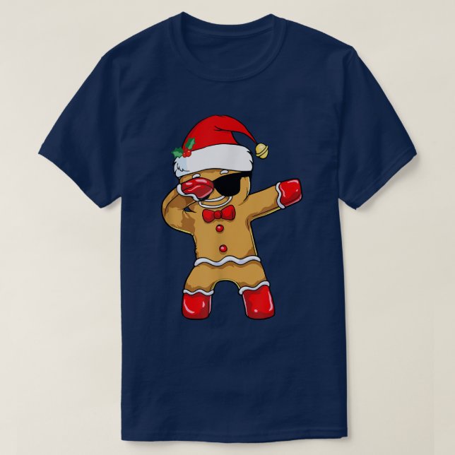T-shirt Dabbing Gingerbread Homme Christmas Baking Kids Fu (Design devant)