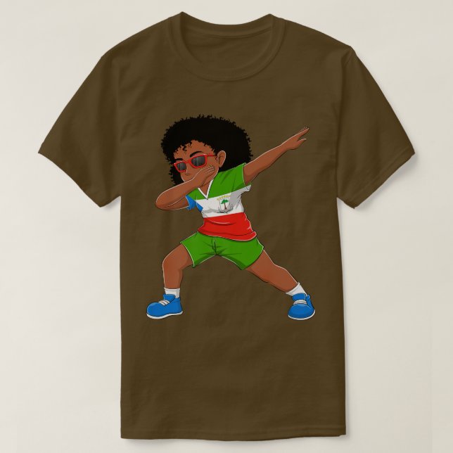 T-shirt Dabbing Girl Guinée équatoriale Drapeau Enfants Da (Design devant)
