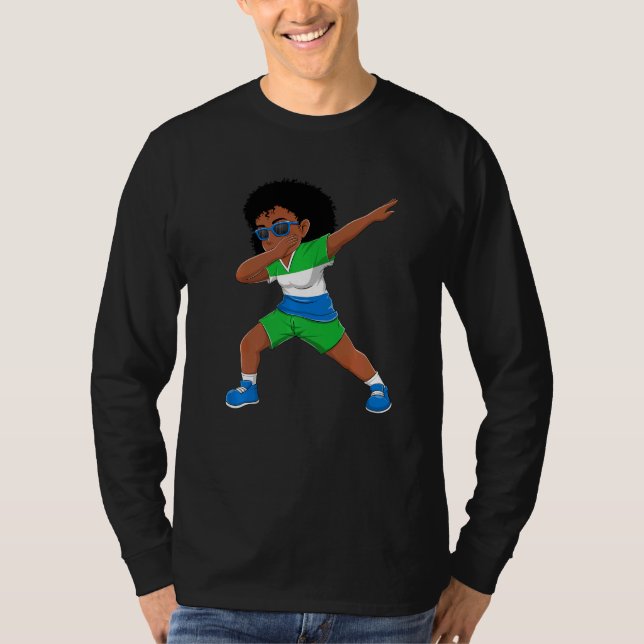 T-shirt Dabbing Girl Sierra LeoneSierra Leone Drapeau Enfa (Devant)