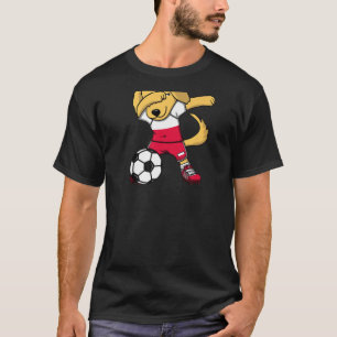 T-shirt Dabbing Golden Retriever Pologne Fans de football 