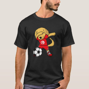 T-shirt Dabbing Golden Retriever Tunisie Fans de football