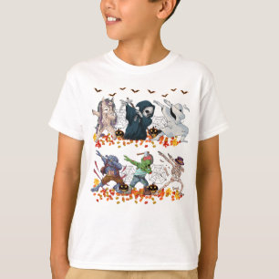 T-shirt Dabbing Halloween Citrouille Costume squelette zom