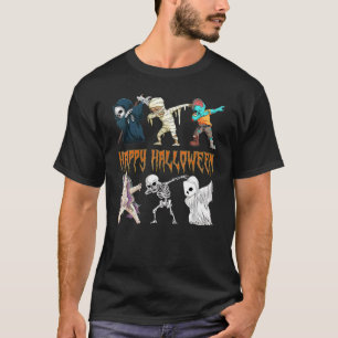 T-shirt Dabbing Halloween Funny Unicorne Skeleton maman Zo