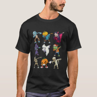 T-shirt Dabbing Halloween garçons Skeleton Zombie effrayan
