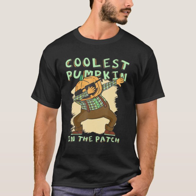T-shirt Dabbing Halloween garçons Skeleton Zombie effrayan (Devant)