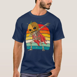 T-shirt Dabbing Halloween JackoLantern Squelette Citrouill