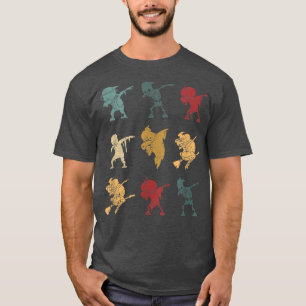 T-shirt Dabbing Halloween Skeleton Zombie Ghost Sorcière