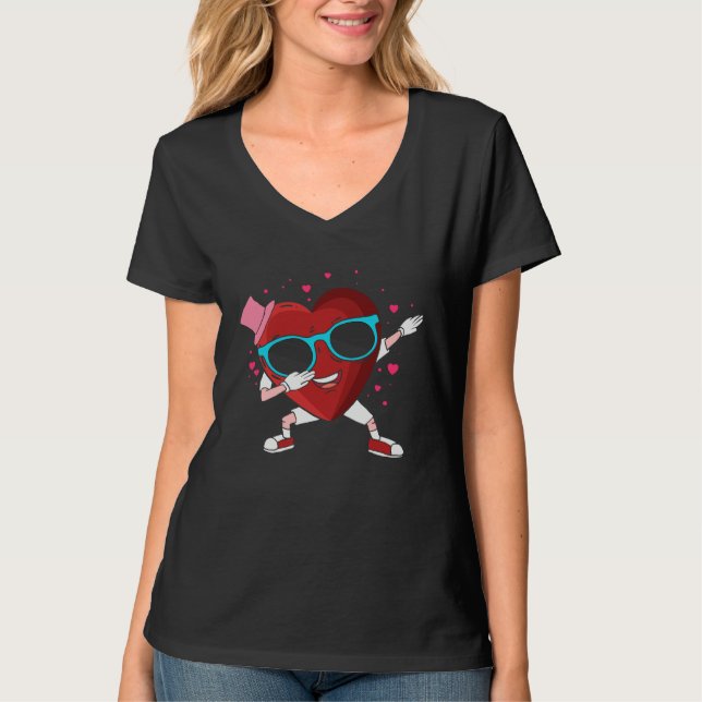 T-shirt Dabbing Heart Enthusiasts Love Dab Dance Valentine (Devant)