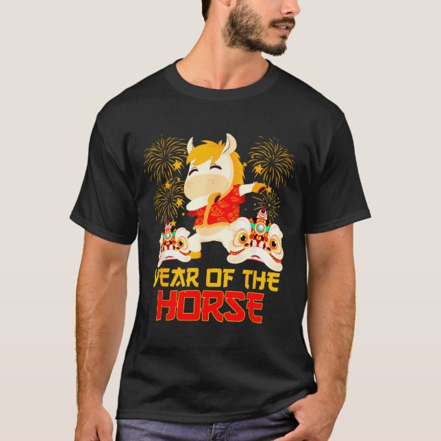 T-shirt Dabbing Horse Chinese New Year Of The Horse2026  (Devant)