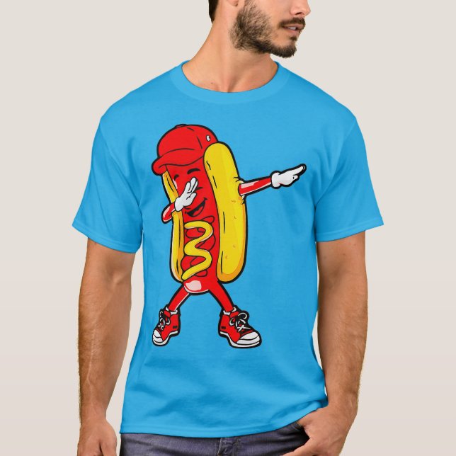 T-shirt Dabbing Hot Dog Doing Hip hop Dab Dance drôle (Devant)