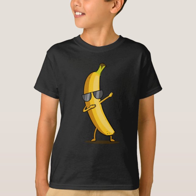 T-shirt Dabbing Jaune Banana Dab Dansant Funky Fruit (Devant)