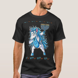 T-shirt Dabbing Jewish Unicorn Kids Chanukah Hanoukka 1