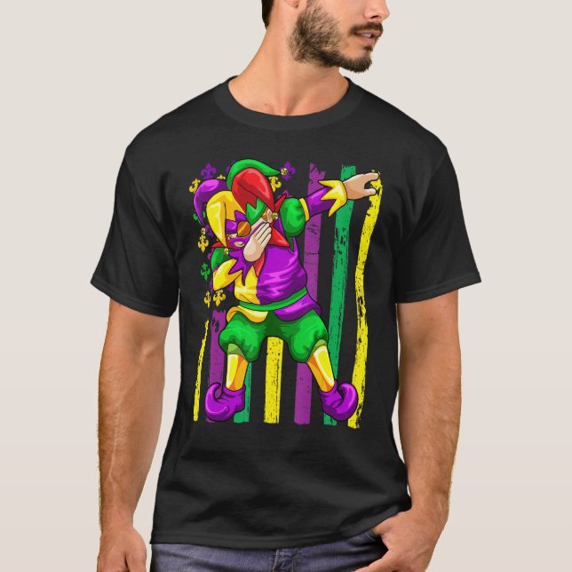 T-shirt Dabbing Joker Mardi Gras Carnaval Dab Festiv (Devant)