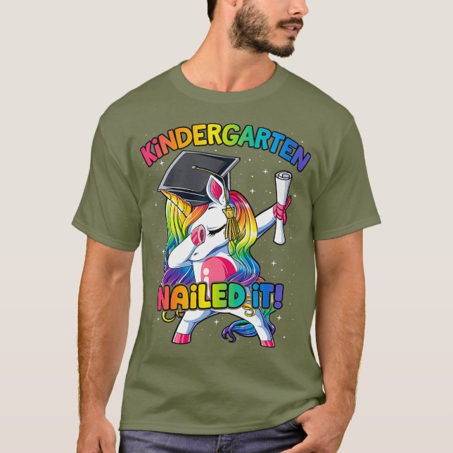 T-shirt Dabbing Kindergarten Unicorn Graduation Class (Devant)