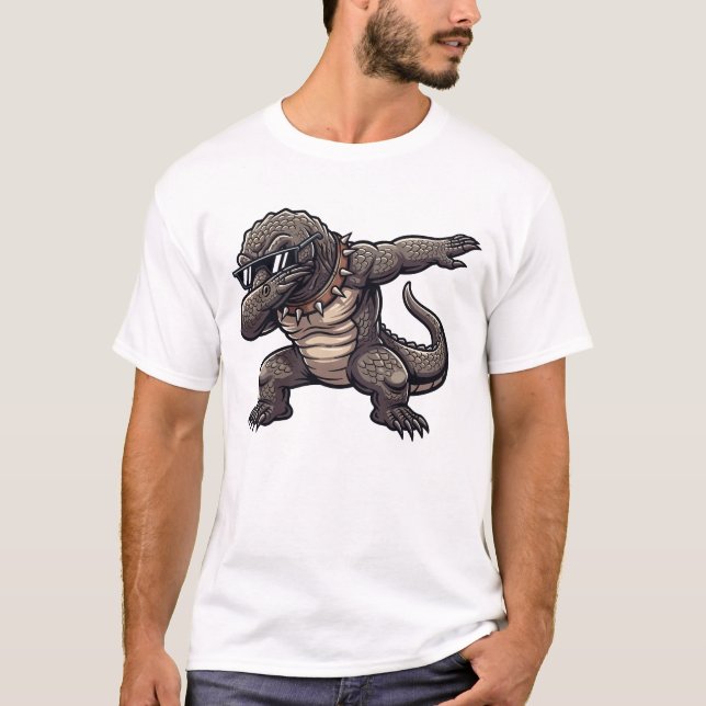 T-shirt Dabbing Komodo Dragon Funny Cute Dab Dance (Devant)
