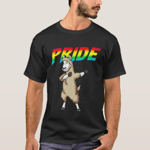 T-shirt Dabbing Lama Lesbienne Bisexuel Gay Fierté LGBT