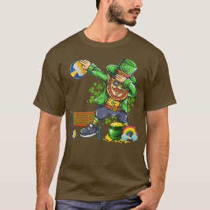 T-shirt Dabbing Leprechaun Jouer au volleyball Patrick Day