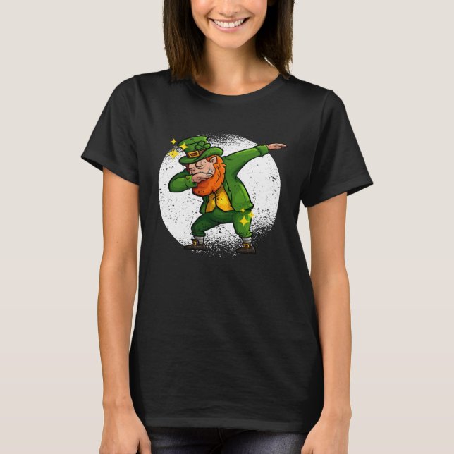 T-shirt Dabbing Leprechaun St Patricks Day Irish Shamrock  (Devant)