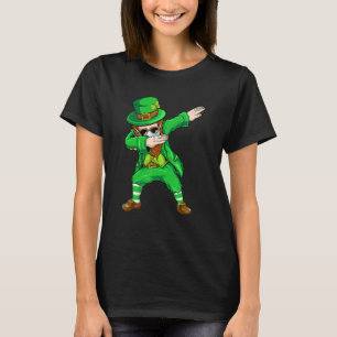 T-shirt Dabbing Leprechaun Visage Masque St Patrick's Day 