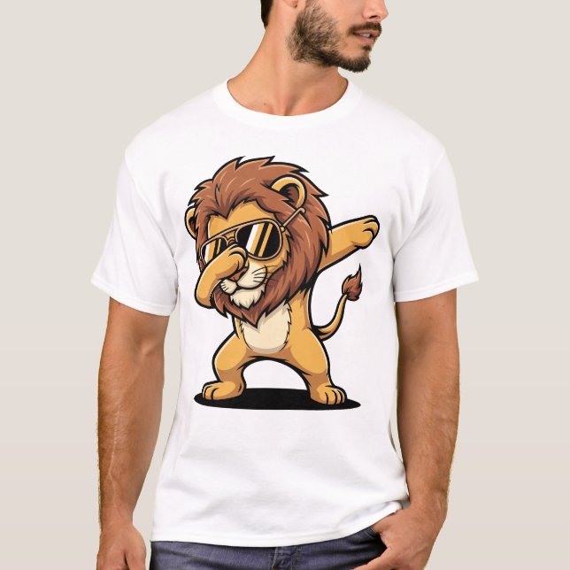 T-shirt Dabbing Lion Funny Cute Dab Dance (Devant)