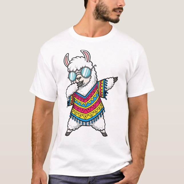 T-shirt Dabbing Llama Funny Cute Dab Dance (Devant)
