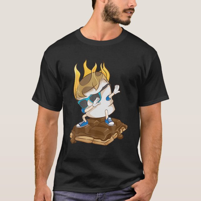 T-shirt Dabbing Marshmallow Smores | Cool Camping Da (Devant)