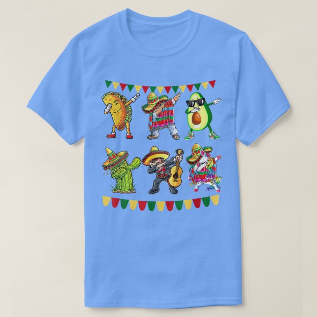 T-shirt Dabbing Meican Poncho Cinco De Mayo Taco Avocado C (Design devant)