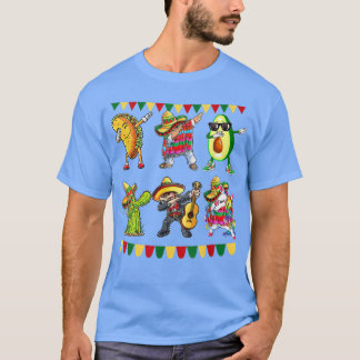 T-shirt Dabbing Meican Poncho Cinco De Mayo Taco Avocado C