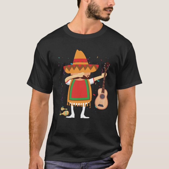 T-shirt Dabbing Mexicaine Mariachi Poncho Cinco de Mayo Da (Devant)