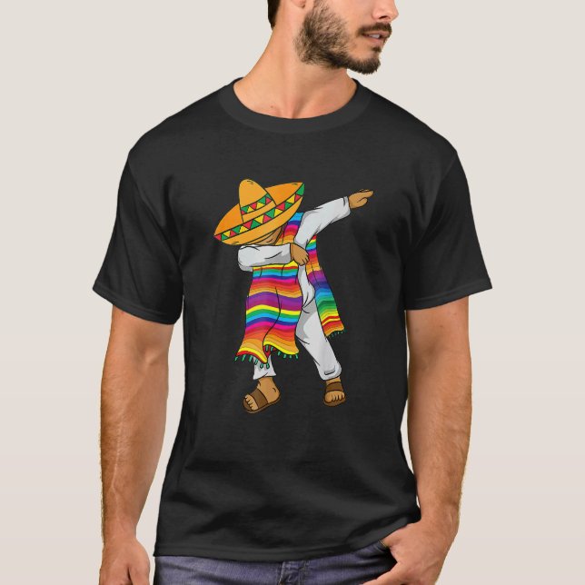 T-shirt Dabbing Mexicaine Poncho Cinco De Mayo Costume (Devant)