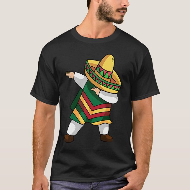 T-shirt Dabbing Mexicaine Poncho Cinco De Mayo Costume (Devant)