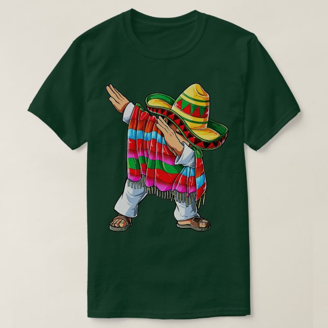 T-shirt Dabbing Mexicaine Poncho Cinco de Mayo Garçons Hom (Design devant)