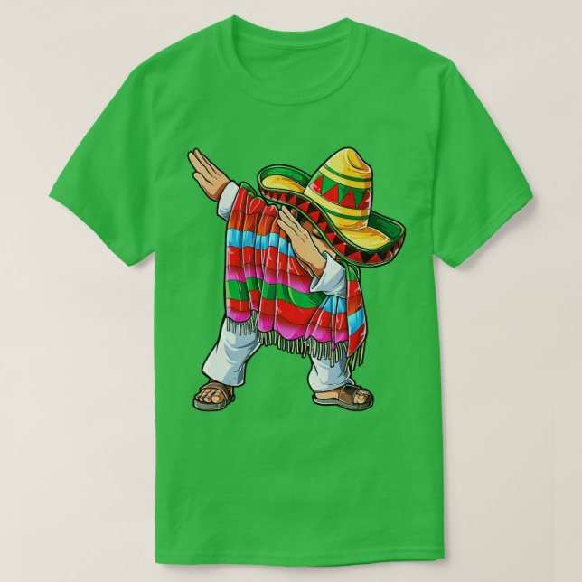 T-shirt Dabbing Mexicaine Poncho Cinco de Mayo Garçons Hom (Design devant)