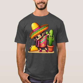 T-shirt Dabbing Mexicaine Poncho Sombrero fille garçon