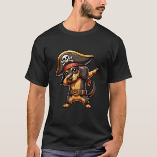 T-shirt Dabbing mignon Pirate Dachshund Chien Pour Garçons