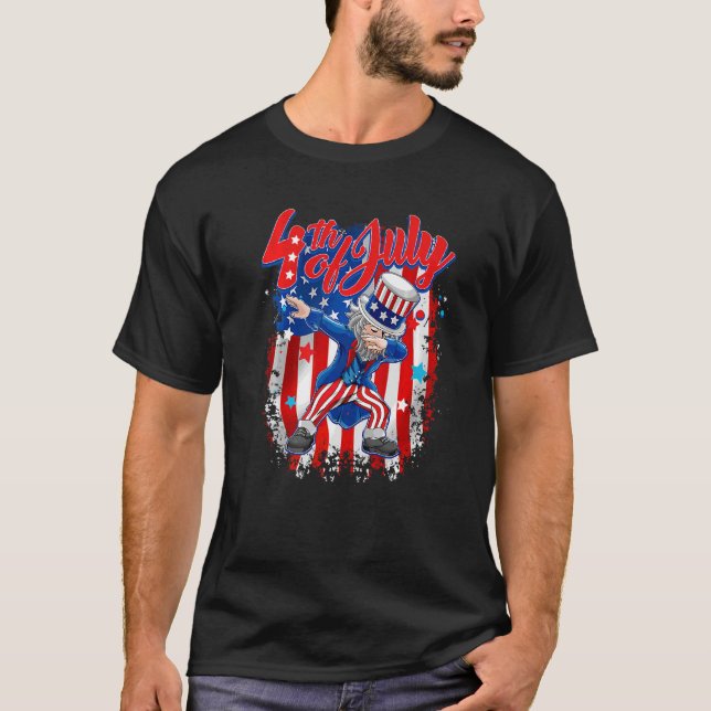 T-shirt Dabbing Oncle Sam 4 Juillet (Devant)