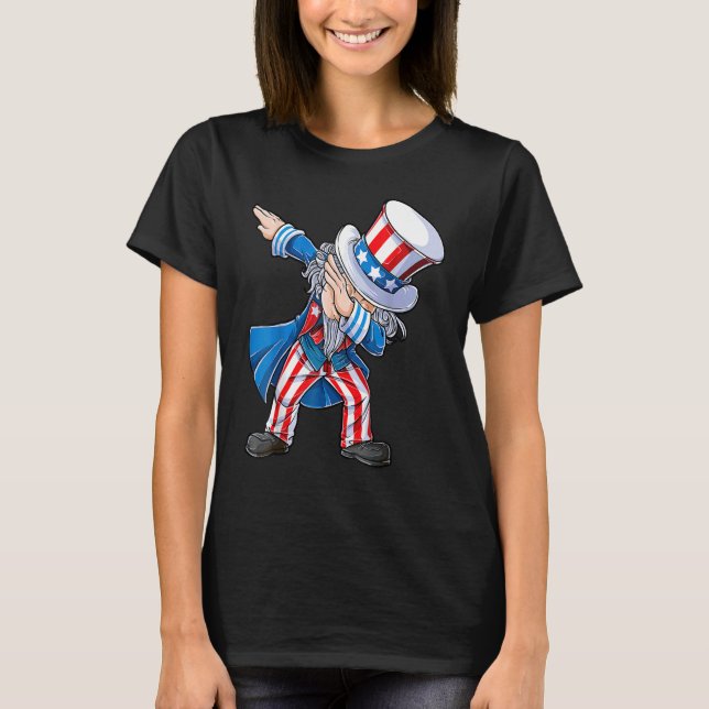 T-shirt Dabbing Oncle Sam 4 juillet Enfants garçons Dab D (Devant)